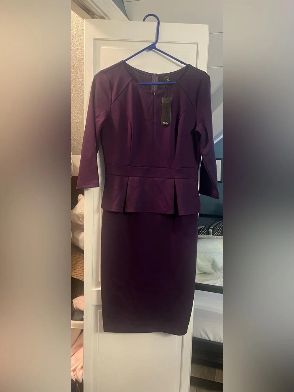 NWT women’s Purple peplum waist dress - Picture 1 of 1